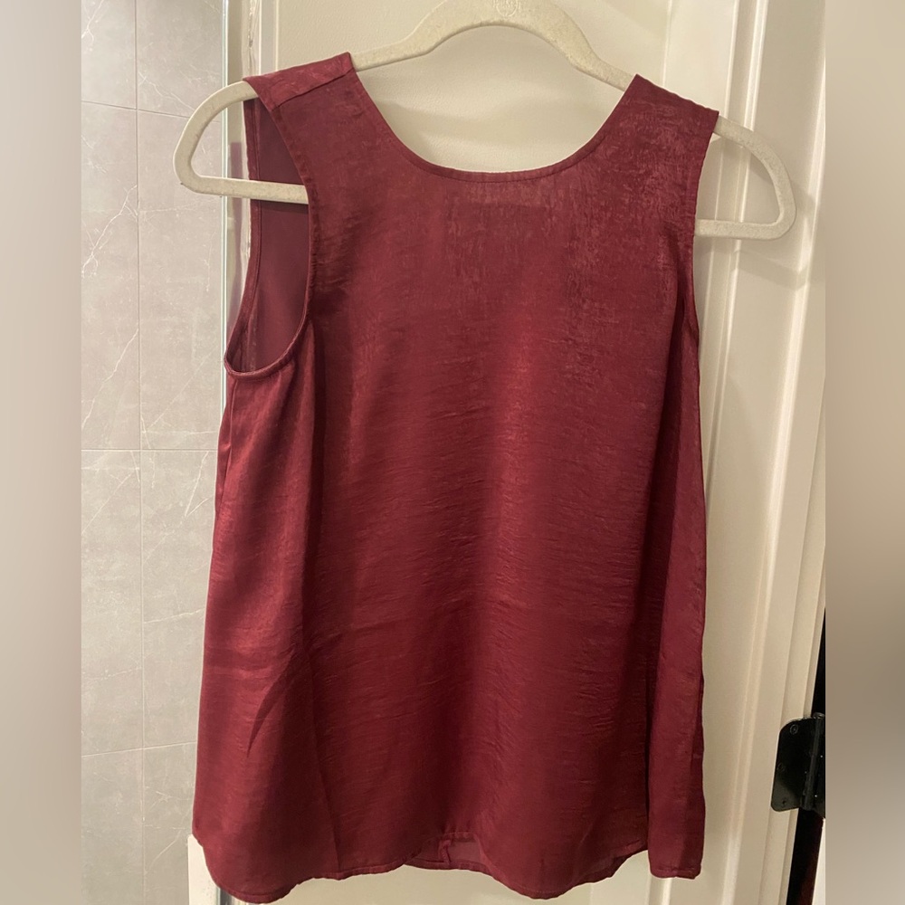 Satin Maroon Sleeveless blouse